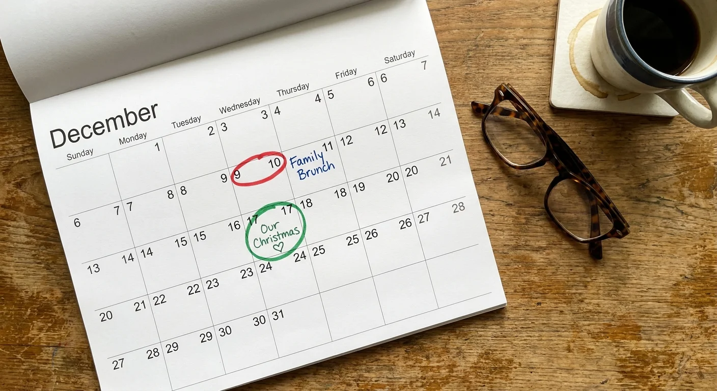 A calendar showing various dates for holiday celebrations, illustrating flexible planning.
